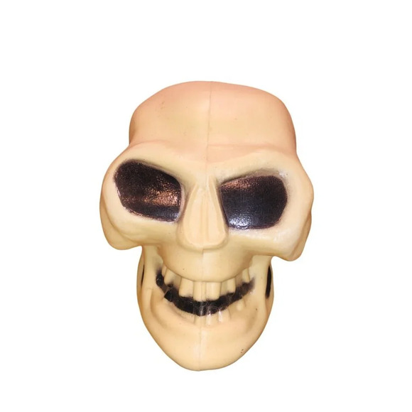 Plastic Skull Halloween Prop With Black Eye Sockets Spooky Decor - Picture 1 of 5